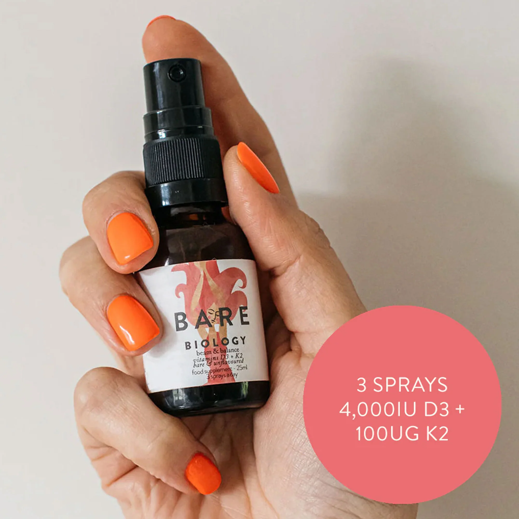 Bare Biology Beam & Balance Unflavoured - Vitamin D3 & K2 Spray - Image 2