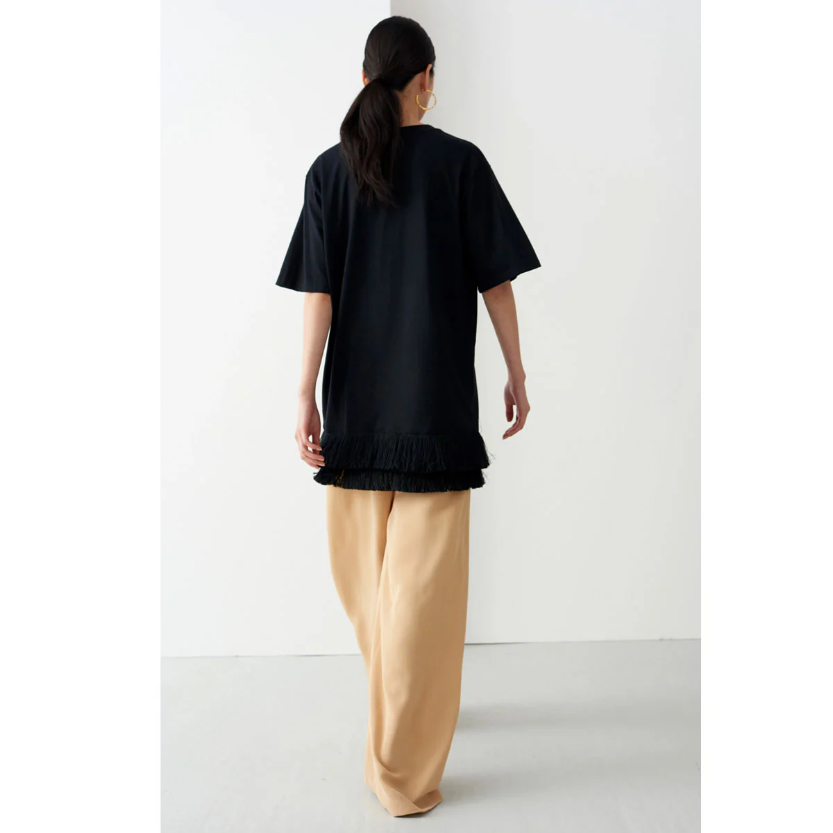 Mother Of Pearl Mackenzie Fringe T-Shirt Dress White - Image 4