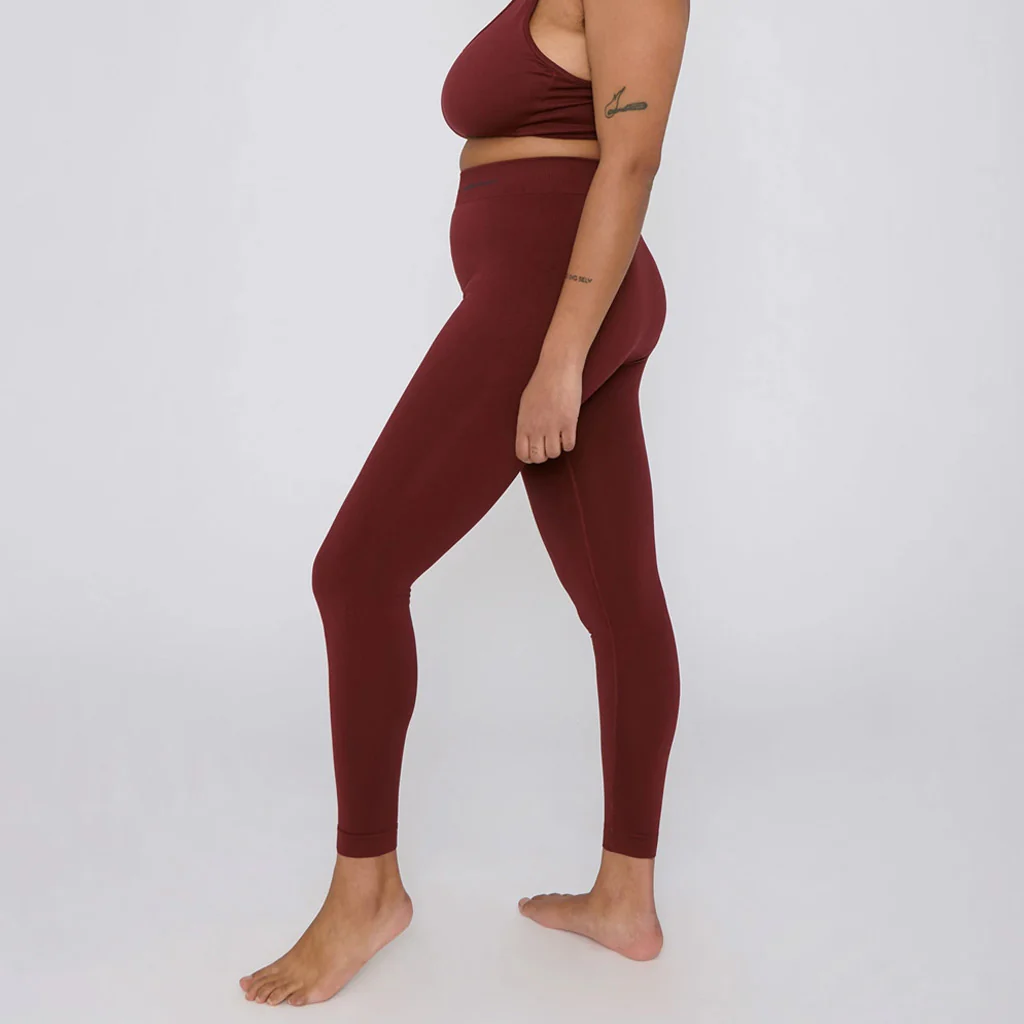 Organic Basics Active Leggings Burgundy - Image 3