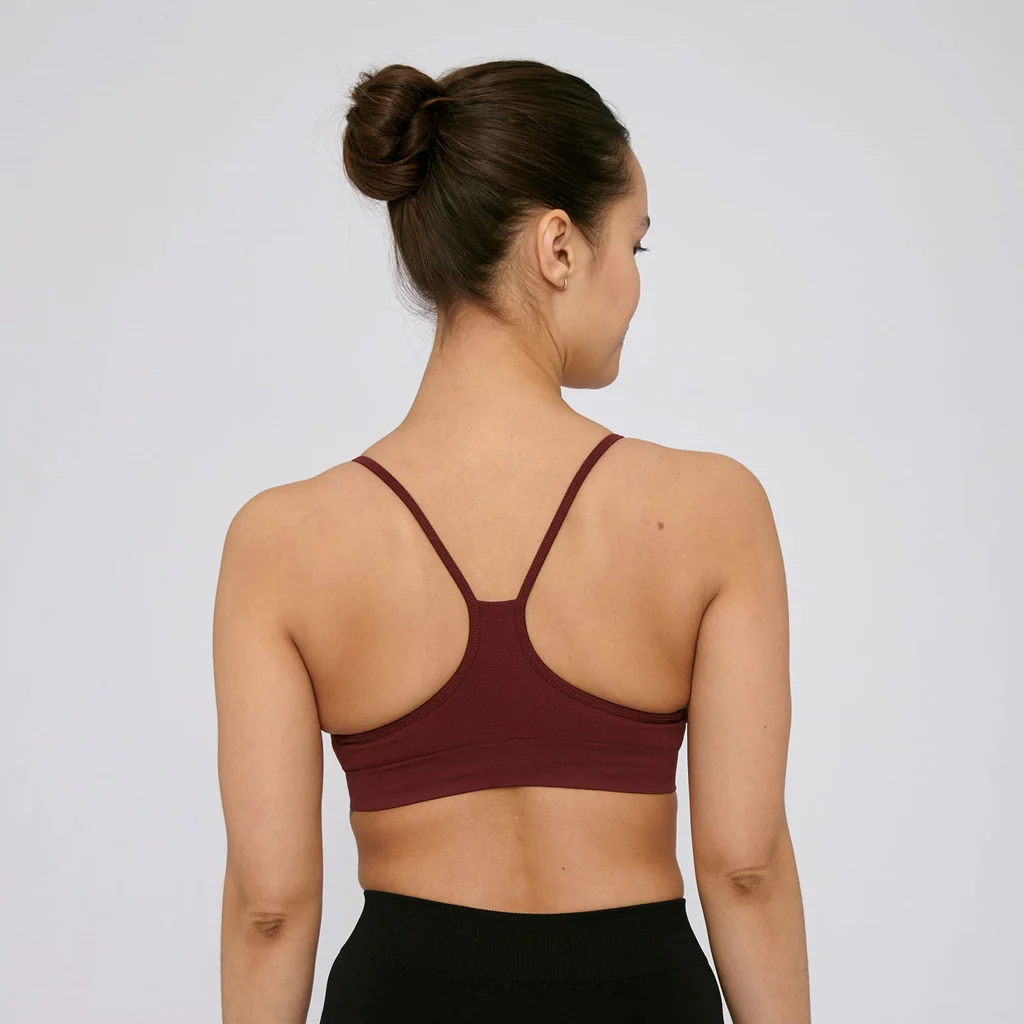 Organic Basics Active Sports Bra Burgundy - Image 3
