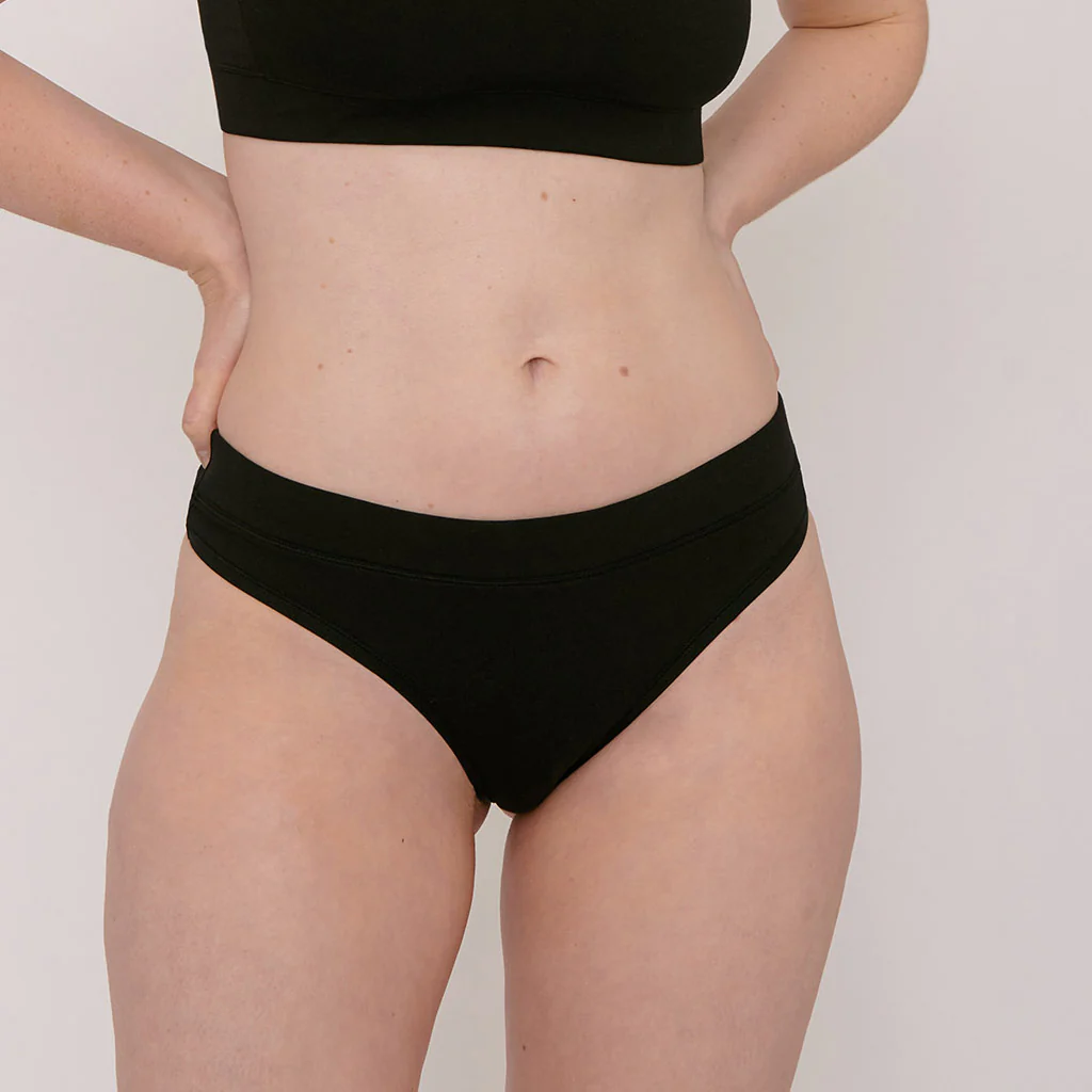 Organic Basics Organic Cotton Thong 2-Pack - Black