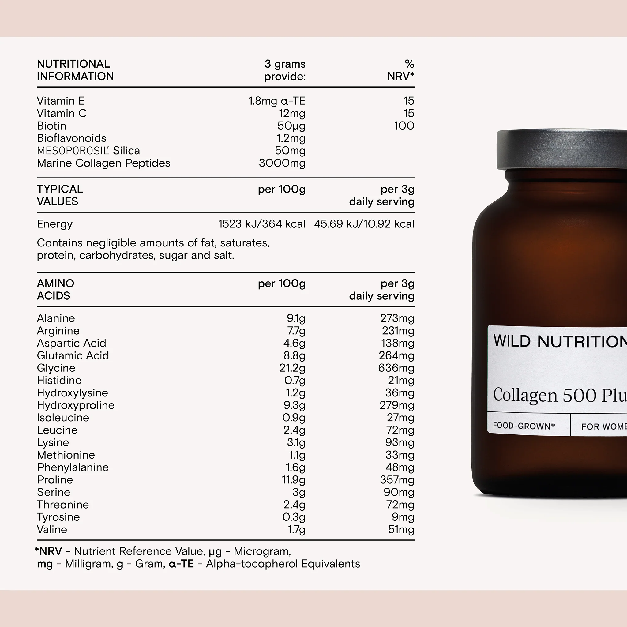 Wild Nutrition Collagen 500 Plus - Image 3