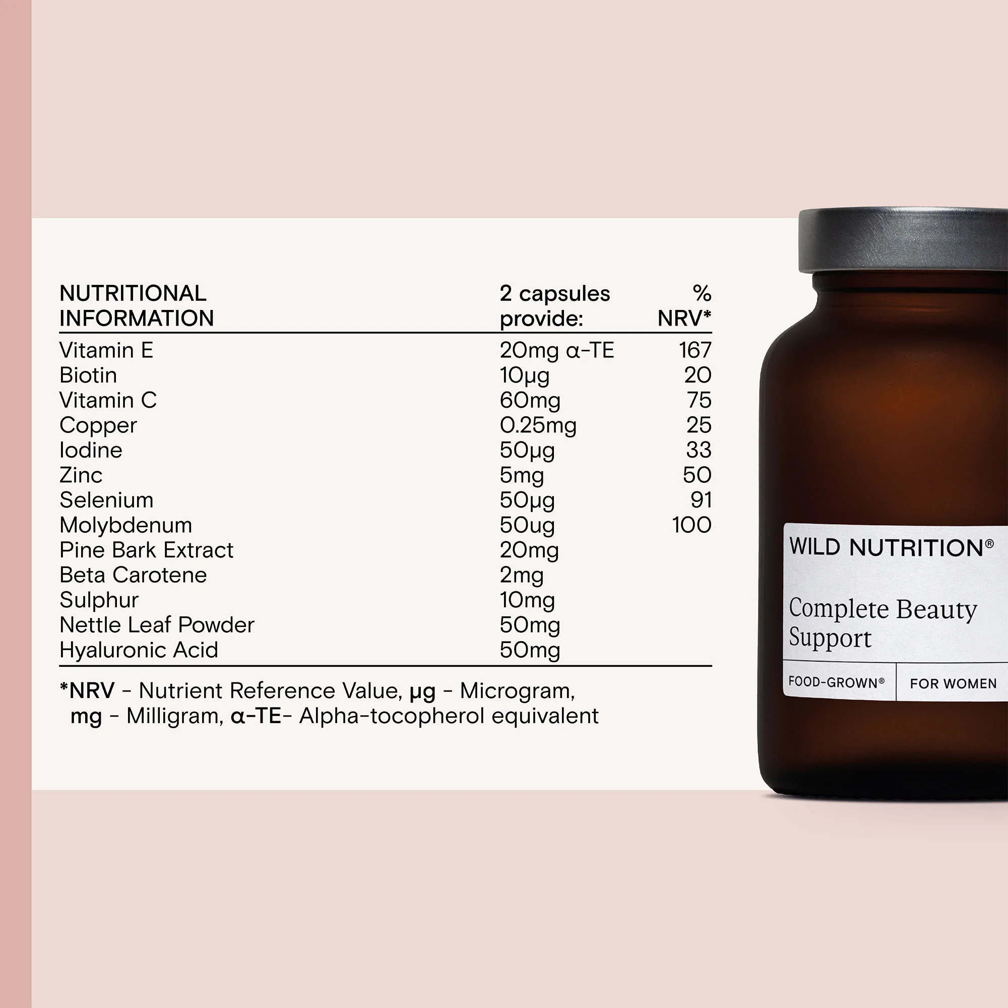 Wild Nutrition Complete Beauty Support - Vitamin C & Hyaluronic Acid - Image 5